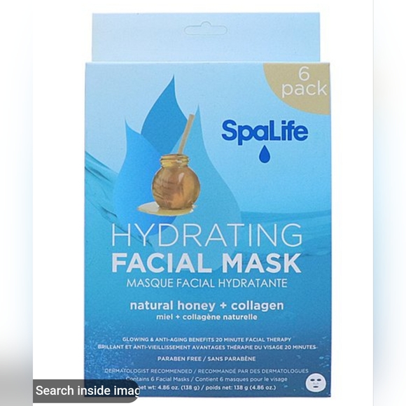 🐝 SPA LIFE HYDRATING FACIAL MASKS - 6 PACK - Picture 1 of 3